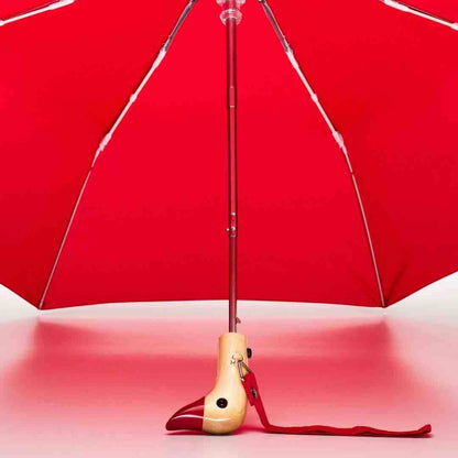 Compact Eco-Friendly Wind Resistant Duckhead Umbrella - Tomato Red