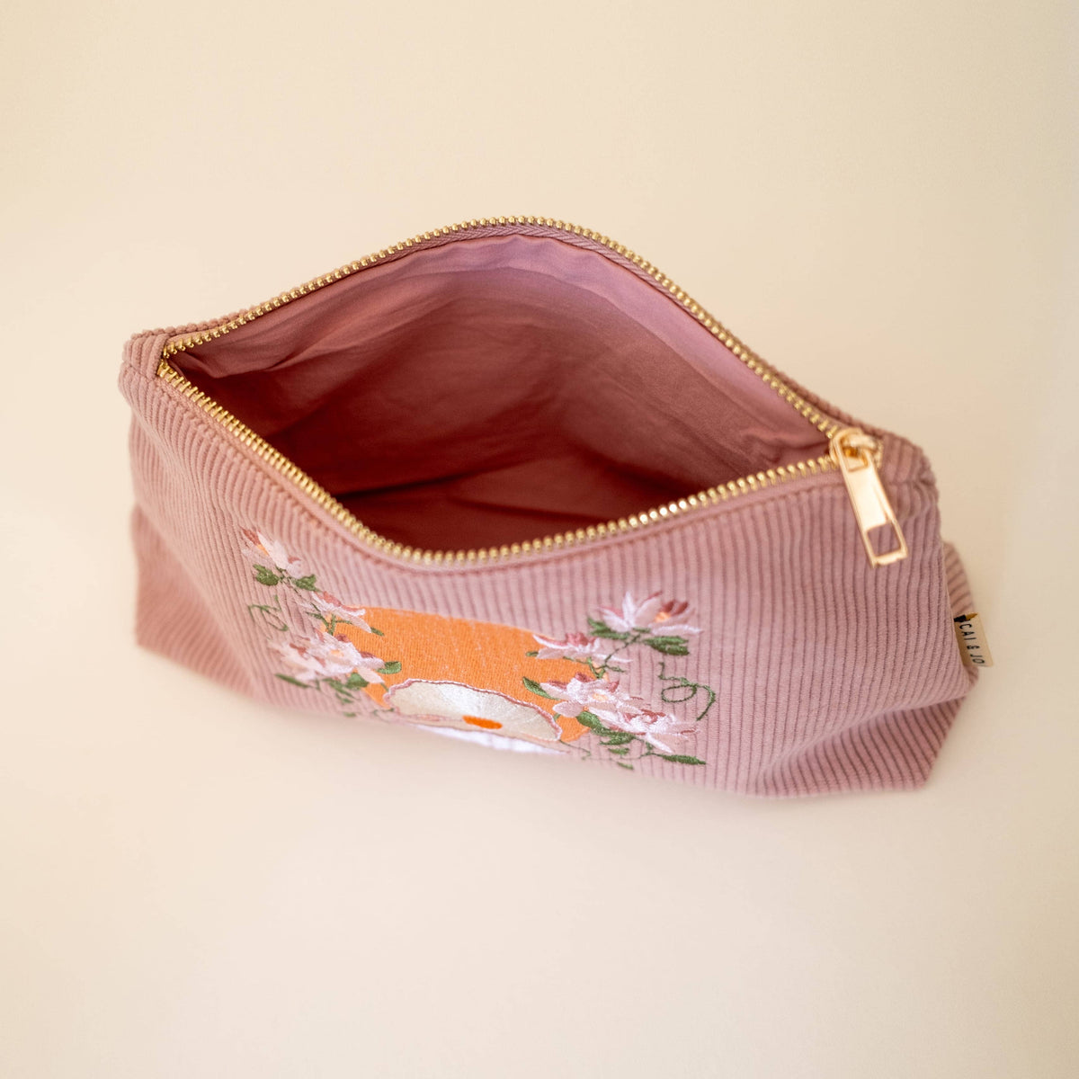 Medium Corduroy Pouch in Island Pink