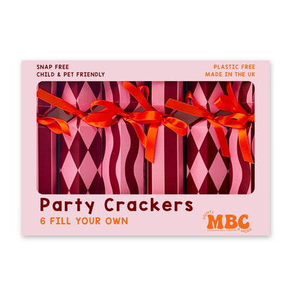 Pink and Maroon Stripe Pattern Christmas Crackers
