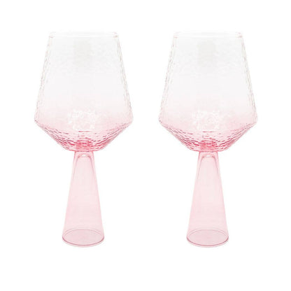 Wine Glass Claude in Pink: Set of 2 Glasses