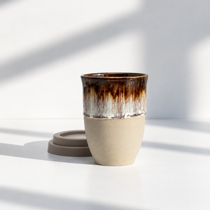 Rome Ceramic Travel Coffee Cup with Lid - Classic