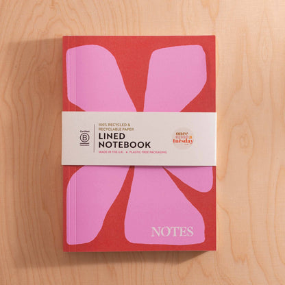 A5 Lay Flat Lined Notebook - Les Fleur