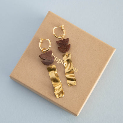 Segment Statement Drop Hoop Earrings