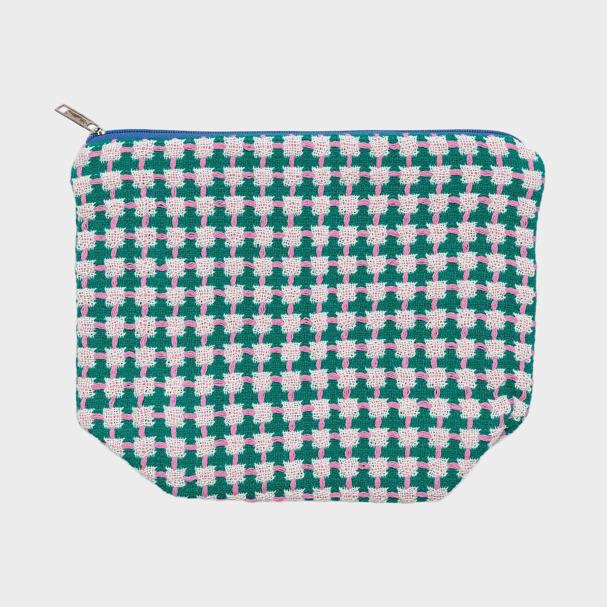 Recycled Cotton Wash Bag: Green & Pink