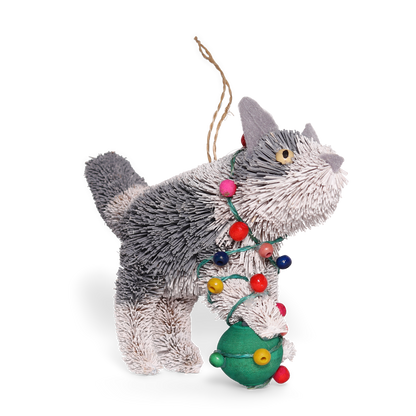Bristle Cat With Lights Decoration