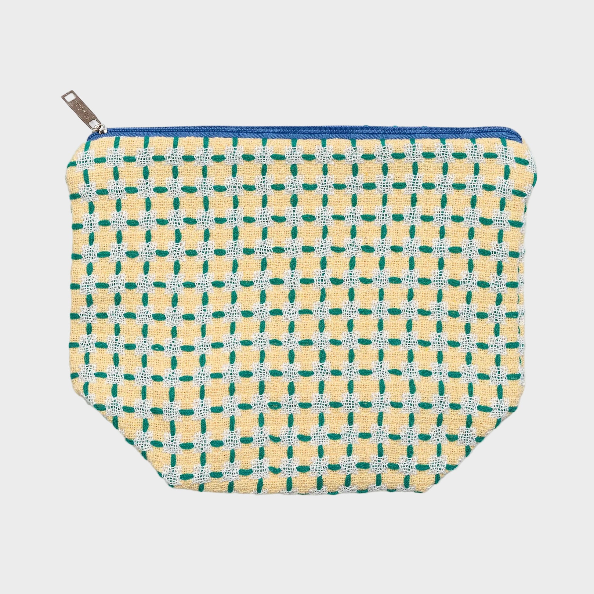 Recycled Cotton Wash Bag: Yellow & Green