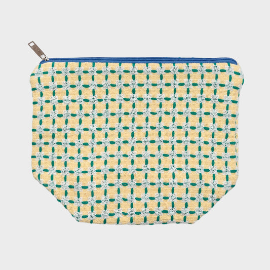 Recycled Cotton Wash Bag: Yellow & Green