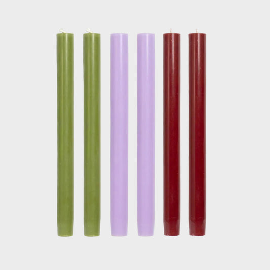 Solid Dinner Candles Set of 6: Reactive Mix 1