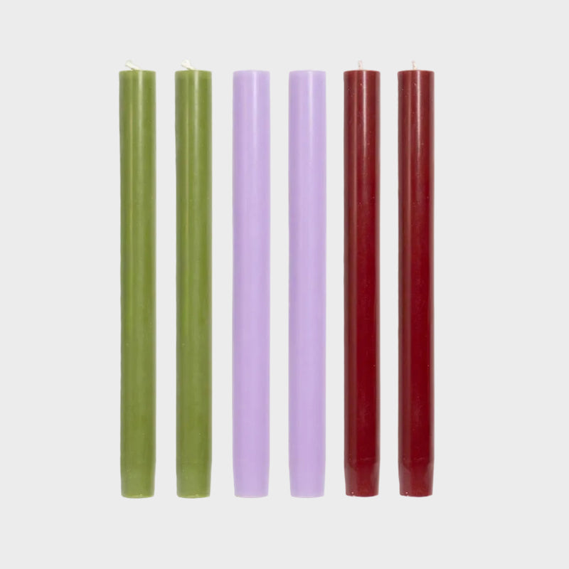 Solid Dinner Candles Set of 6: Reactive Mix 1