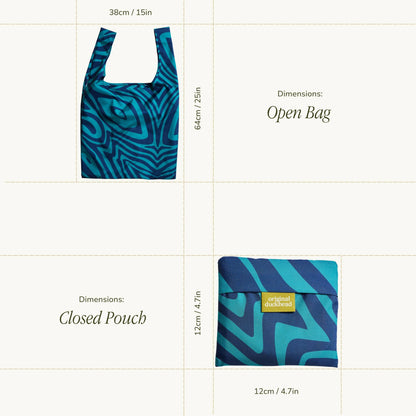 Swirl in Blue Reusable Eco Friendly Bag 100% Recycled