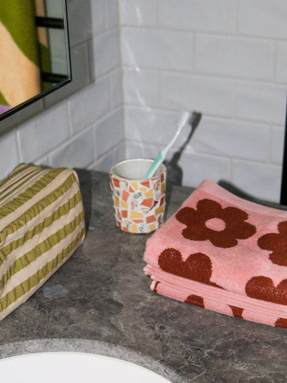 Pistachio Seersucker Dopp Cosmetic Bag