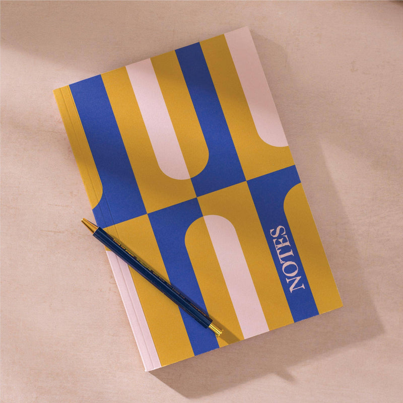 A5 Lay Flat Lined Notebook - Chartreuse Arches