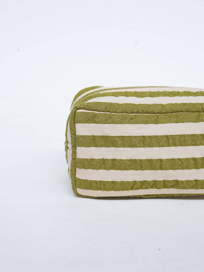 Pistachio Seersucker Dopp Cosmetic Bag
