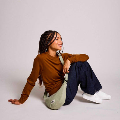 Andrea Banana Bag in Clay Green - Ethically manufactured Bag