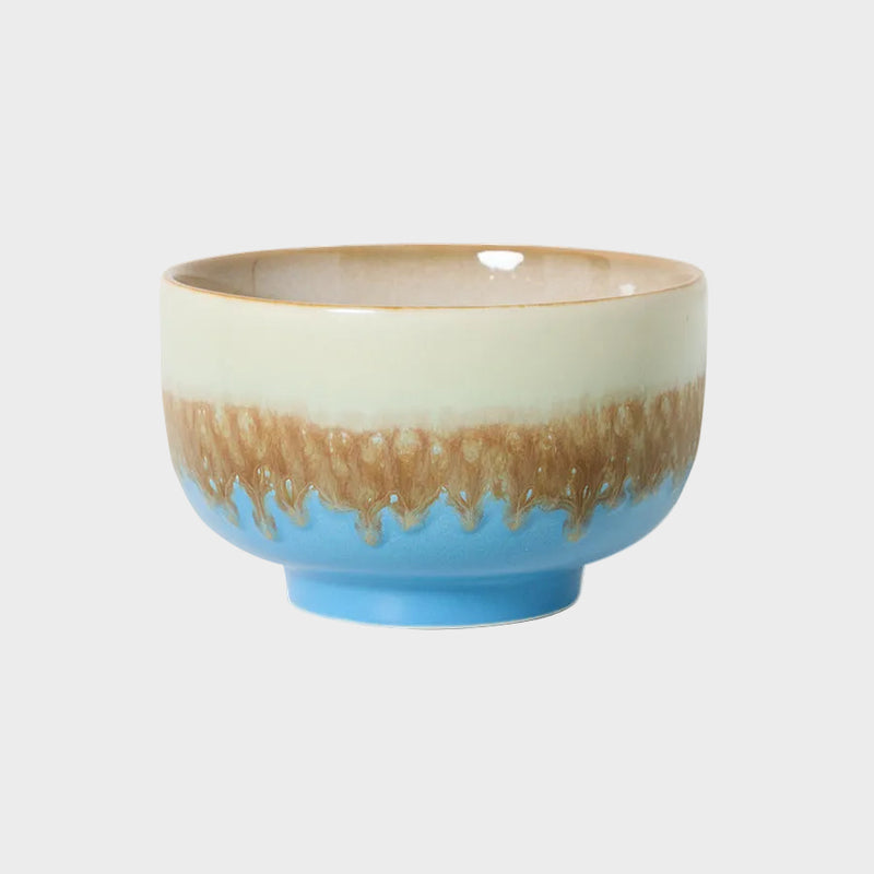 70s Ceramics Noodle Bowl - Azure