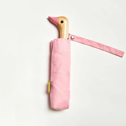 Compact Eco-Friendly Wind Resistant Duck Umbrella - Pink