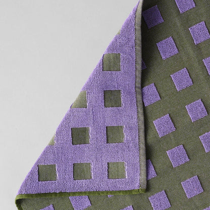 Squares Lilac & Olive Tea Towel