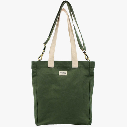 Paul Vertical Tote Bag in Olive - Ethically Manufactured Bag