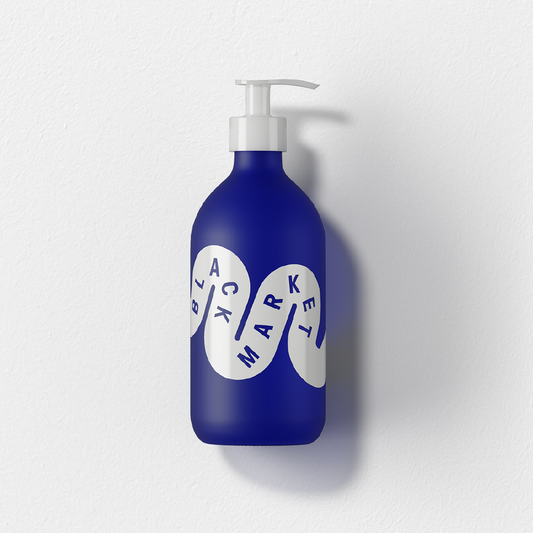 Refillable Hand Soap Bottle in Blue Glass