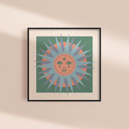 Sun Face II Square Print