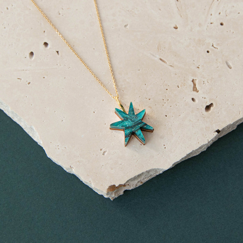 Hand Drawn Star Gold Necklace