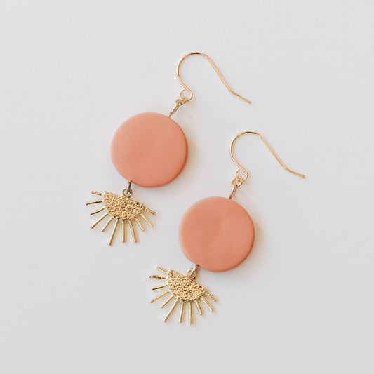 Sunset Earrings in Peach