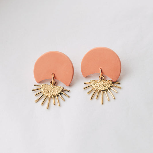 Sunset II Earrings in Peach